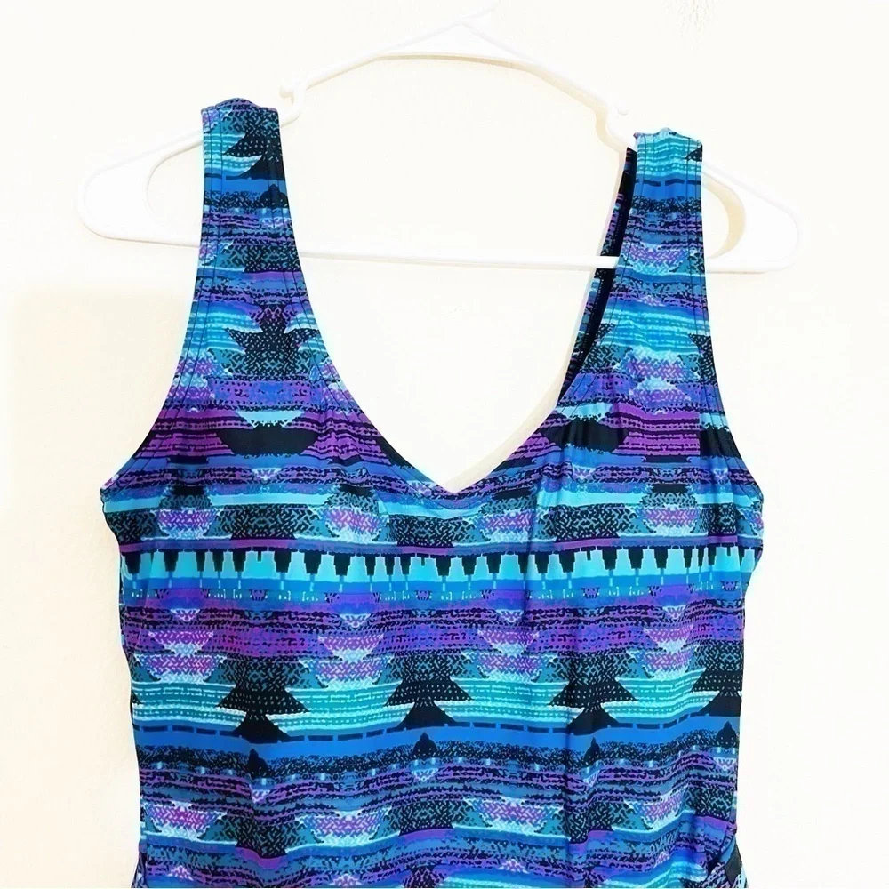 Coldwater Creek One Piece Swimwear Women Size 12 Blue/Black